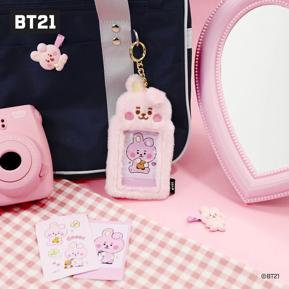 BT21 Fluffy Photocard Holder Keyring